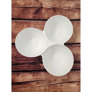 3 Compartment Serving dish White
